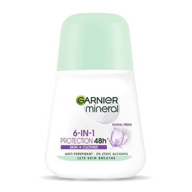 Garnier Mineral Roll-on Deodorant 6in1 Schutz 48h Floral Fresh - 50ml