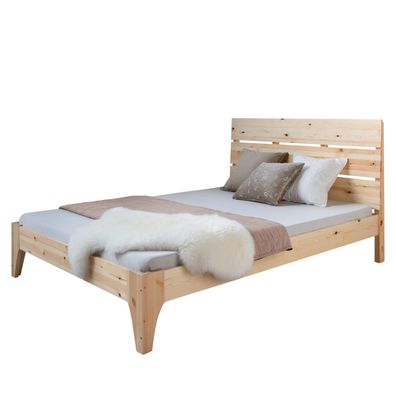 Doppelbett Holzbett Bettgestell Futonbett 140x200 natur Kiefer Bett Massivholz 1848