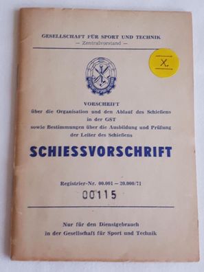 DDR GST Schießvorschrift