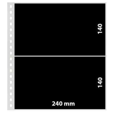 Lindner Klarsichthülle mit 2 Streifen (140 mm), schwarze Einlegestreifen 10er Pk