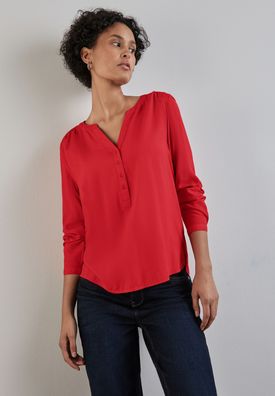 Street One Uni Basic Bluse in Mandarin Red