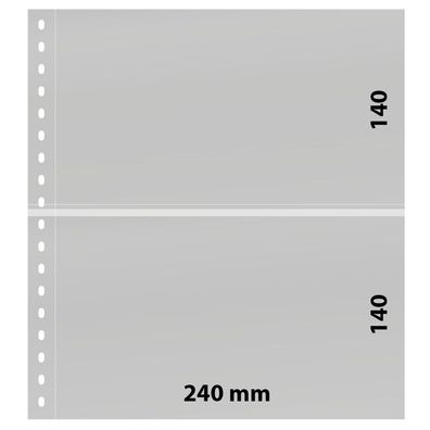 Lindner Klarsichthülle mit 2 Taschen (240 x 140 mm), mit weißem Zwischenblatt