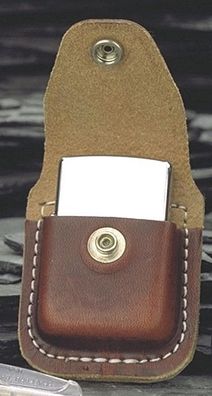 Zippo Benzinfeuerzeug Ledertasche, braun