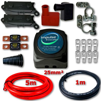 PVSR Trennrelais Komplettset 6m ECu 25mm² mit Mega Sicherungen