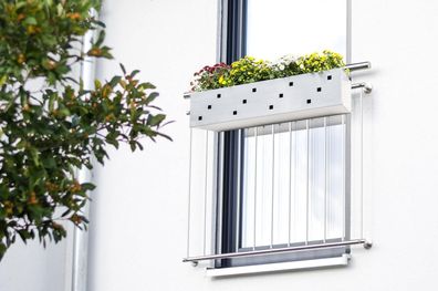 Blumenkasten aus Edelstahl 81,5cm inkl. Kunststoff Einsatz Edelstahl - 81,5 cm