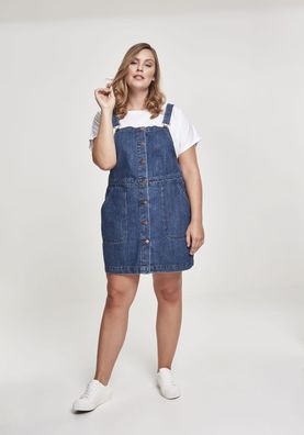 Urban Classics Kleid Ladies Denim Dungarees Dress Ocean Blue