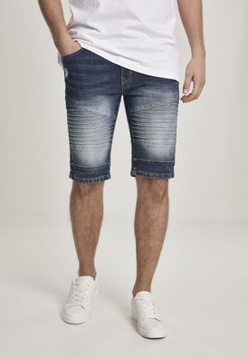 Southpole Hose Biker Denim Shorts Dark Sand Blue