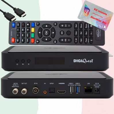 TiVuSat Karte 4K UHD + DIGIQuest Q80 4K H.265 S2 + T2 Combo Receiver - TiVuSat zerti