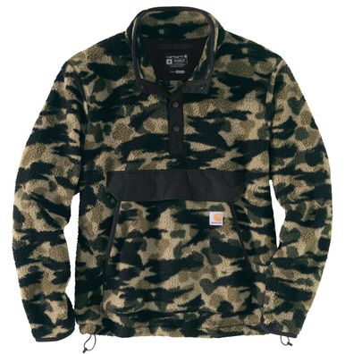 Carhartt Hoodie / Sweatshirt Relaxed Fit Fleece Pullover Black Blind Duck Camo