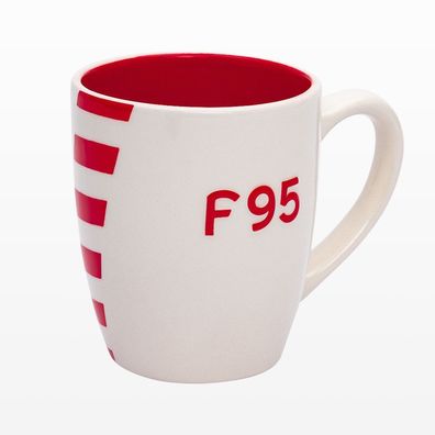 Fortuna Düsseldorf Tasse F95 Fussball Weiß/Rot