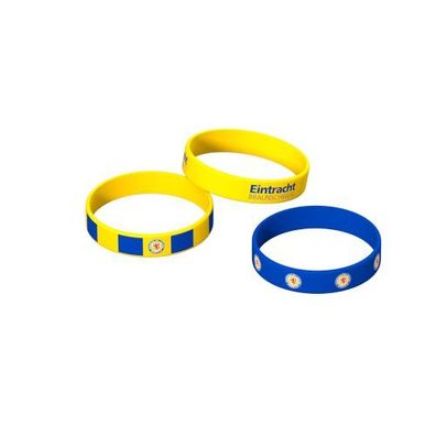 Eintracht Braunschweig Silikonarmbänder 3er-Set Fussball Blau/Gelb