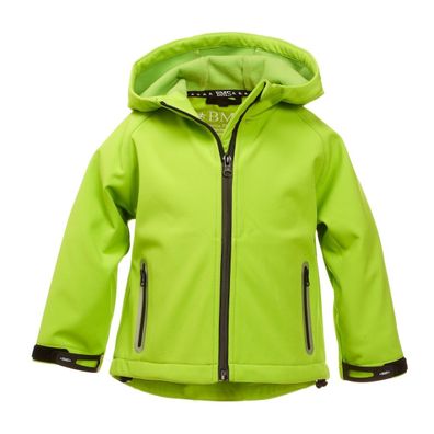 BMS Kinder Softshell Kids Jacke Stealth mit Kapuze Limette