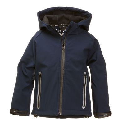 BMS Kinder Softshell Kids Jacke Stealth mit Kapuze Marine