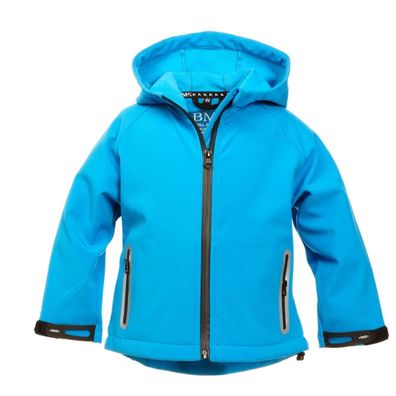 BMS Kinder Softshell Kids Jacke Stealth mit Kapuze Türkis