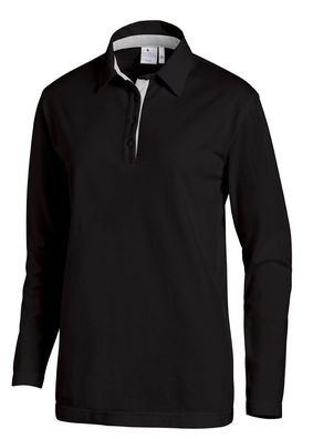 Leiber Polo-Shirt mit Langärmeln 08/2638/1029 Schwarz/Silber