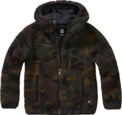 Brandit Kinder Jacke Kids Teddyfleecejacket, Hood Woodland