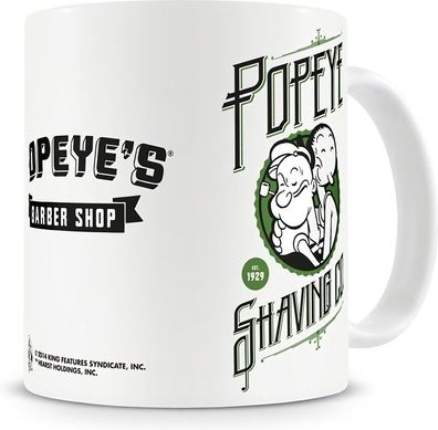 Popeye Shaving Co Coffee Mug Kaffeebecher White