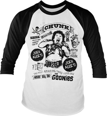 The Goonies Chunk Jerk Alert Baseball Longsleeve Black-White