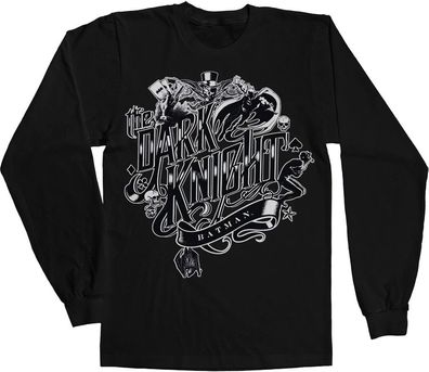 Batman Inked Dark Knight Longsleeve Tee Black