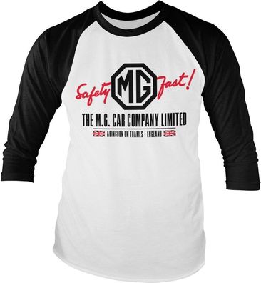 The MG Cars Co. England Baseball Longsleeve Tee White-Black