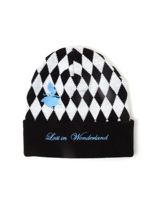 Disney - Alice In Wonderland Checkered Beanie Black