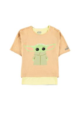 The Mandalorian - The Child Girls Double Sleeved T-Shirt Beige