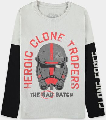 Star Wars: The Bad Batch - Hunter - Double Sleeved T-shirt Grey