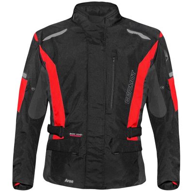 Germot Herren Motorrad Jacke Textiljacke Aron Schwarz/Rot