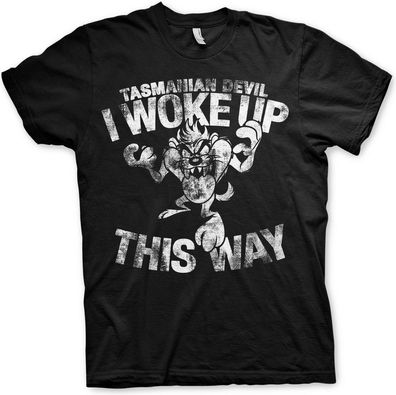 Looney Tunes Tasmanian Devil I Woke Up This Way T-Shirt Black