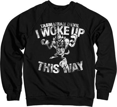 Looney Tunes Tasmanian Devil I Woke Up This Way Sweatshirt Black