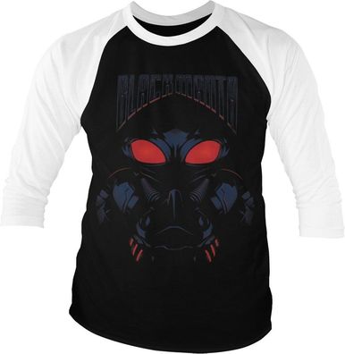 Aquaman Black Manta Baseball 3/4 Sleeve Tee T-Shirt White-Black