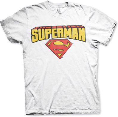 Superman Blockletter Logo T-Shirt White