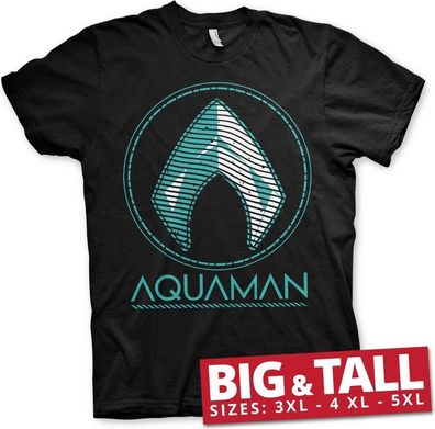 Aquaman Distressed Shield Big Tall T-Shirt Black