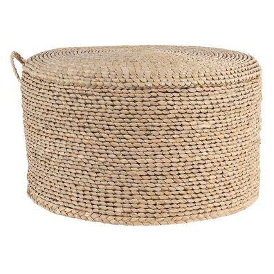 Clayre & Eef Pouf Ø 40x23 cm Braun Seegras Rund (Gr. Ø 40x23 cm)