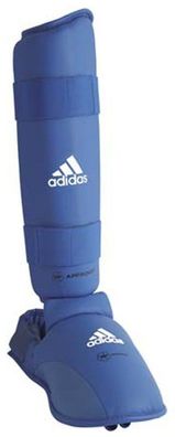 adidas WKF Schienbeinschutz mit abnehmbarem Fuß Blau