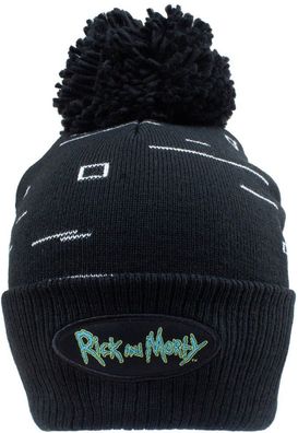 Rick And Morty - Pixel Print (Beanie Pom) Mütze Black