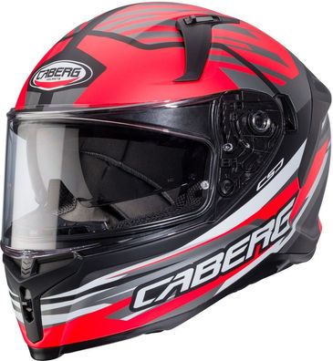 Caberg Motorrad Integralhelm Avalon X Kira Matt-Schwarz/Grau-Fluo-Rot-Weiß