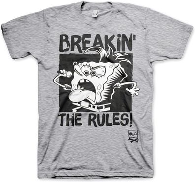 SpongeBob SquarePants Breakin' The Rules T-Shirt Heather-Grey