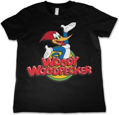 Woody Woodpecker Classic Logo Kids Tee Kinder T-Shirt Black