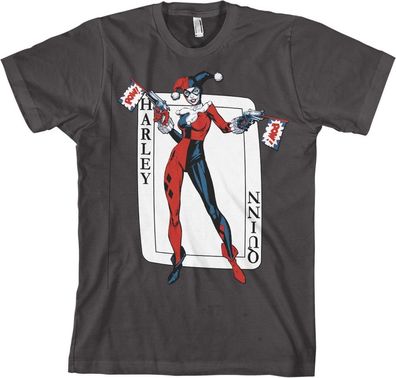 Harley Quinn Card Games T-Shirt Dark-Grey