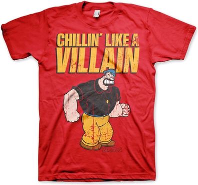 Popeye Chillin'Like A Villain T-Shirt Red