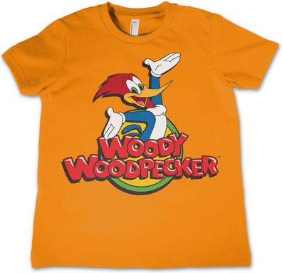 Woody Woodpecker Classic Logo Kids Tee Kinder T-Shirt Orange