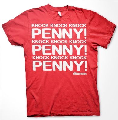 The Big Bang Theory Penny Knock Knock Knock T-Shirt Red