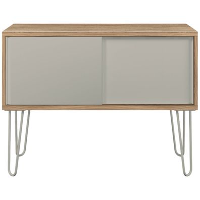 Bisley MultiRange Sideboard in Nussbaum-Lichtgrau - Büroschrank mit Schiebetüren 100c