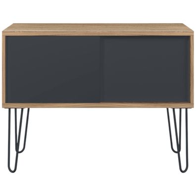 Bisley MultiRange Sideboard in Nussbaum-Anthrazit - Büroschrank mit Schiebetüren 100c