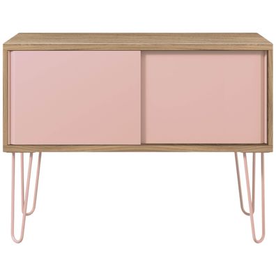 Bisley MultiRange Sideboard in Nussbaum-Pink - Büroschrank mit Schiebetüren 100cm bre