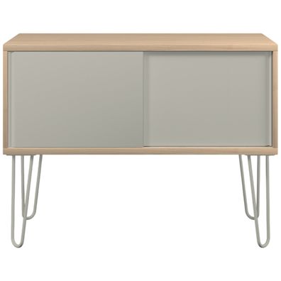 Bisley MultiRange Sideboard in Eiche-Lichtgrau - Büroschrank mit Schiebetüren 100cm b