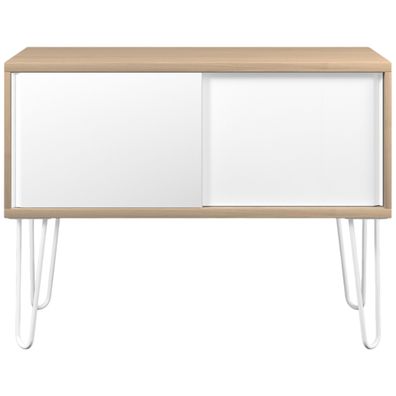 Bisley MultiRange Sideboard in Eiche-Weiß - Büroschrank mit Schiebetüren 100cm breit,