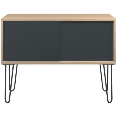 Bisley MultiRange Sideboard in Eiche-Anthrazit - Büroschrank mit Schiebetüren 100cm b