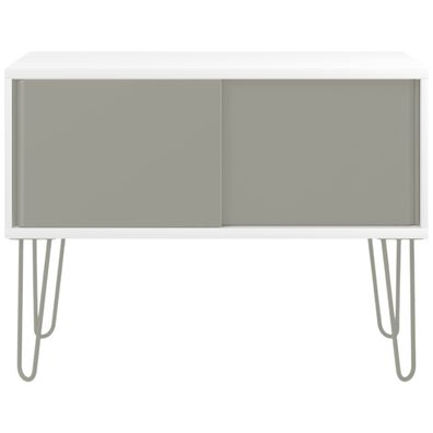 Bisley MultiRange Sideboard in Weiß-Lichtgrau - Büroschrank mit Schiebetüren 100cm br